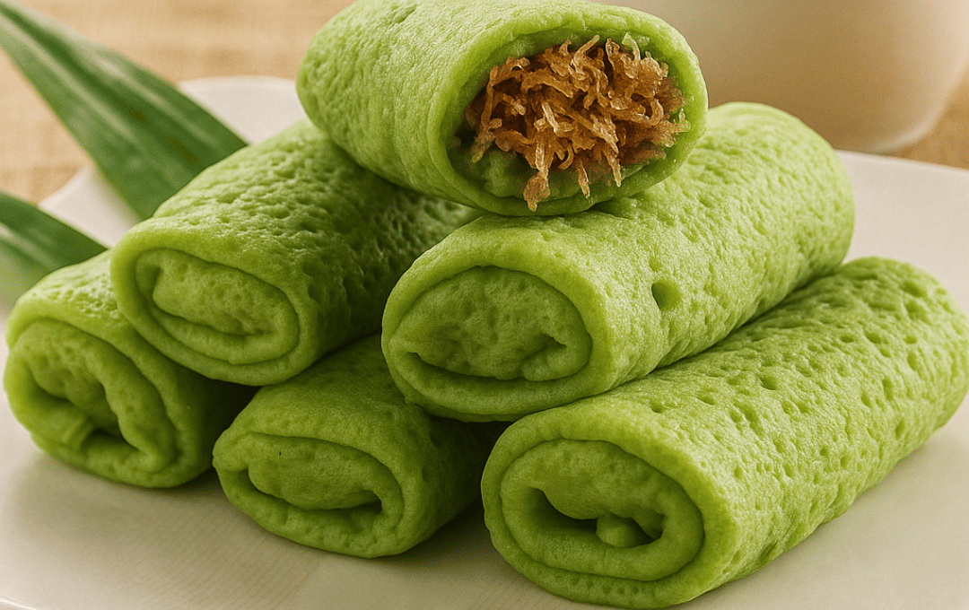 Resep Kue Dadar Gulung Hijau Isi Kelapa, Jajanan Legendaris