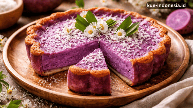 Kue Bingka Ubi Ungu Lembut Cantik dan Natural